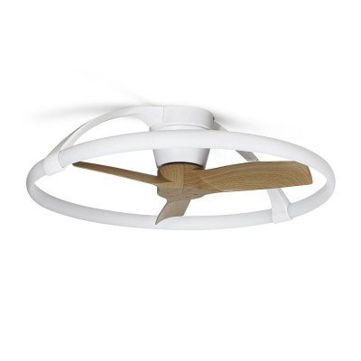 Lustra LED Smart cu Ventilator si telecomanda NEPAL Mini fag/alb