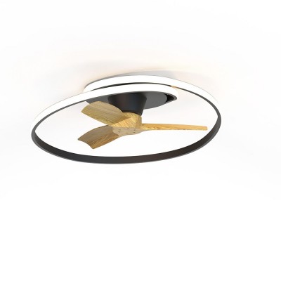 Lustra LED cu Ventilator si telecomanda OCEAN negru/lemn