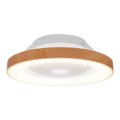 Lustra LED Smart cu Ventilator si telecomanda TIBET alb/lemn