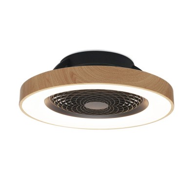 Lustra LED Smart cu Ventilator si telecomanda TIBET negru/lemn