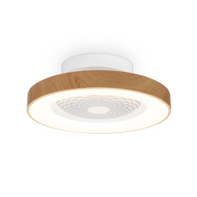 Lustra LED cu Ventilator si telecomanda Mini TIBET lemn/alb