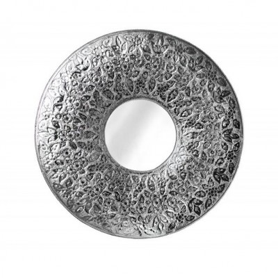 Oglinda de perete decorativa Mandala 82cm, argintiu
