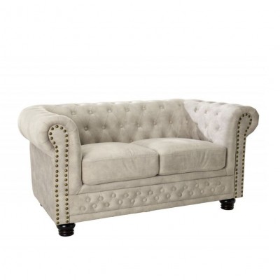 Canapea clasica stil englezesc Chesterfield 2 locuri, sampanie