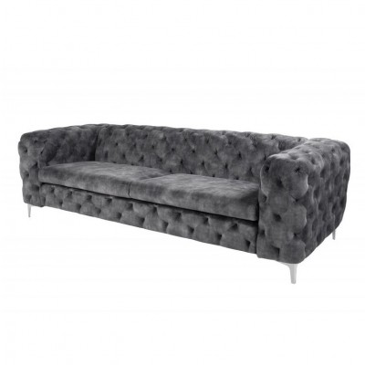 Canapea fixa eleganta Modern Barock 240cm, gri inchis
