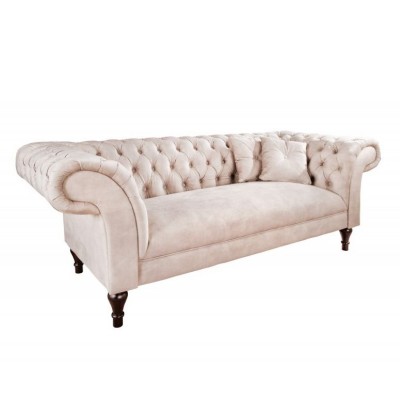 Canapea fixa eleganta Paris Chesterfield, sampanie