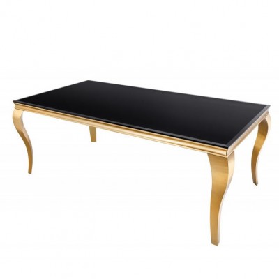 Masa dining eleganta Modern Barock 200cm, negru/ auriu