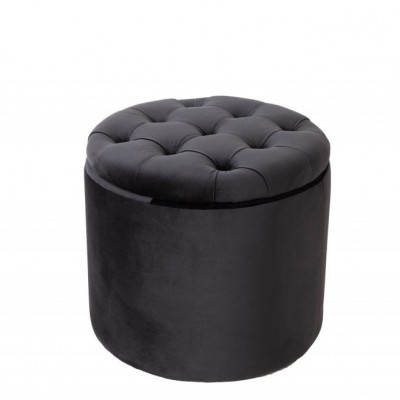 Taburete cu spatiu de depozitare Modern Barock 50cm, negru