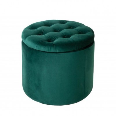 Taburete cu spatiu de depozitare Modern Barock 50cm, verde inchis