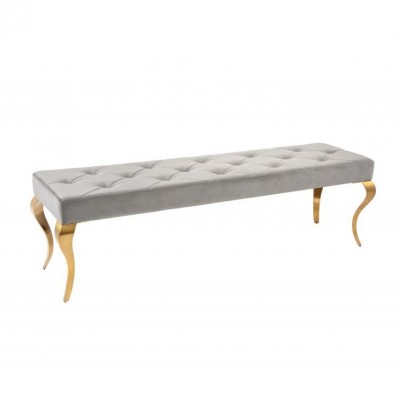 Banca eleganta Modern Barock 170cm, gri / auriu