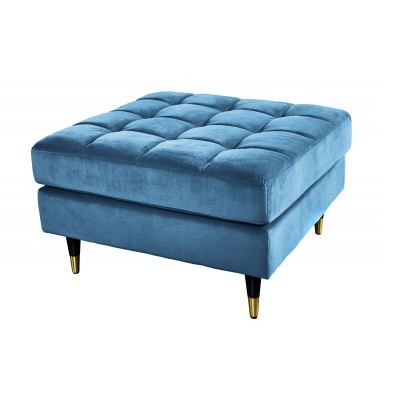 Taburete elegant Cozy Velvet 80cm, catifea aqua