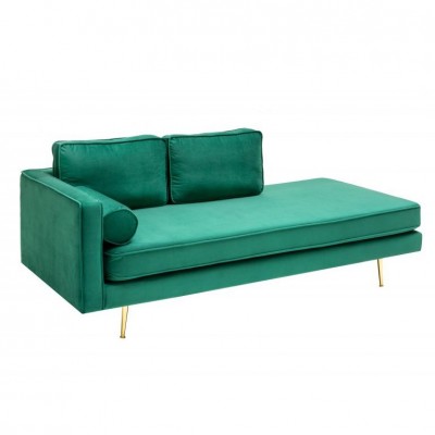 Pat de zi/ Canapea relax eleganta Diva 195cm, catifea verde smarald