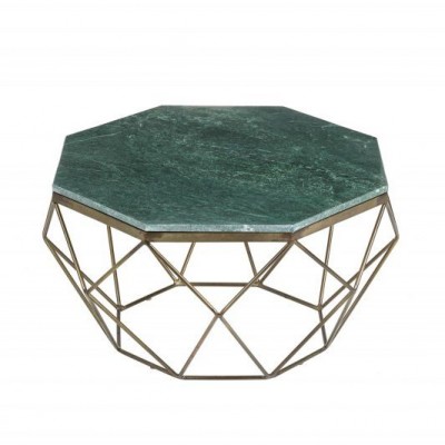 Masuta de cafea design minimalist Diamond 69cm, marmura verde