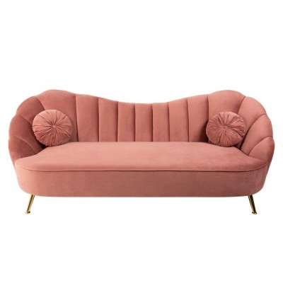 Canapea cu forma curbata Arielle 220cm, roz