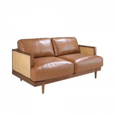 Canapea 2 locuri design elegant LUX Brown leather