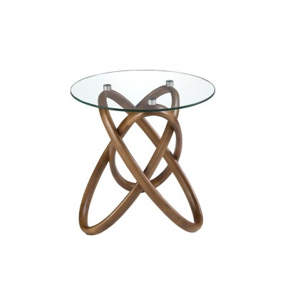 Masuta auxiliara design modern Walnut Round Corner