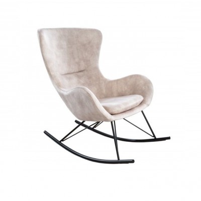 Scaun balansoar design nordic Scandinavia Swing, catifea sampanie