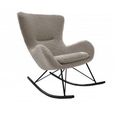 Scaun balansoar design nordic Scandinavia Swing, boucle sampanie