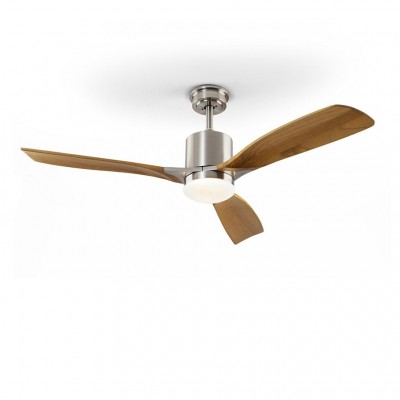 Lustra LED cu Ventilator si telecomanda, lame din lemn, Anemos