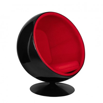 Fotoliu pivotant design exclusivist BALL Black-Red