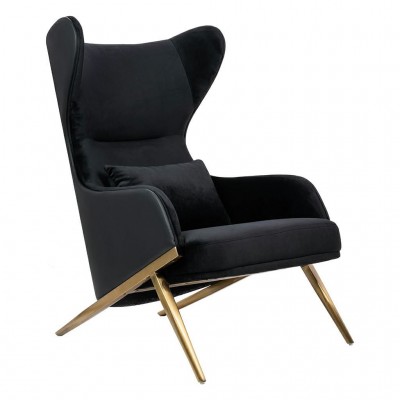 Fotoliu modern elegant HAMPTON VELVET negru