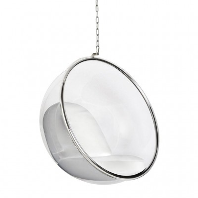 Balansoar, Scaun suspendat modern Ball crom/ alb