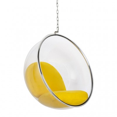 Balansoar, Scaun suspendat modern Ball crom/ galben