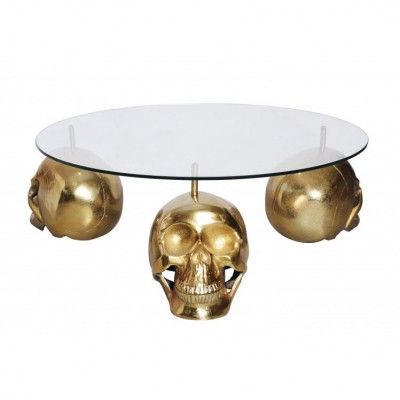 Masuta de cafea design unicat Skull 90cm gold