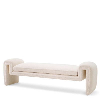 Bancheta design LUX stil contemporan Tondo L Boucle cream