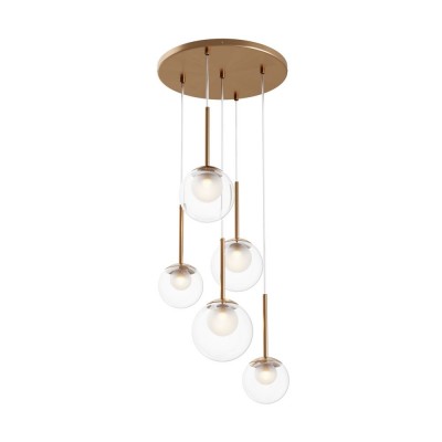 Lustra suspendata design modern minimalist Basic 5L aurie