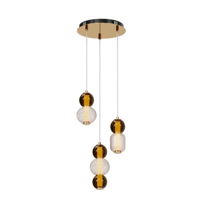 Lustra LED suspendata design modern decorativ Drop 3L auriu
