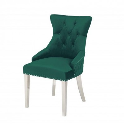 Set 2 scaune stil baroc Castle Deluxe, verde smarald