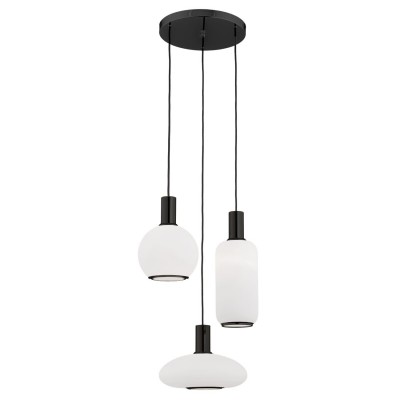 Lustra cu 3 pendule design modern SAGUNTO, negru