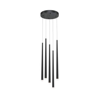 Lustra LED cu 5 pendule stil minimalist modern Cascade negru