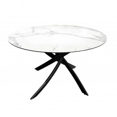 Masa rotunda design modern Alpine 120cm, alb