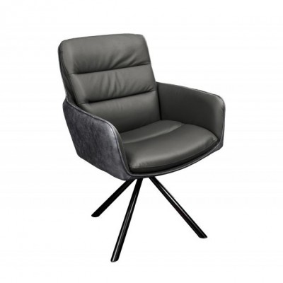 Scaun pivotant Big George, microfibra/ piele gri