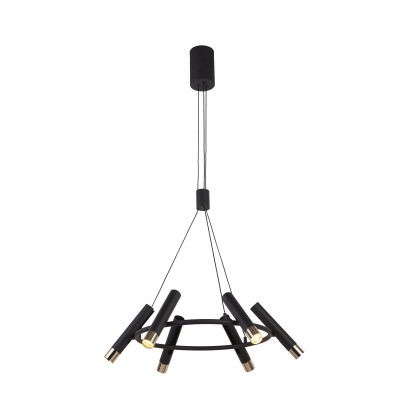 Lustra LED suspendata design minimalist Belle negru/auriu