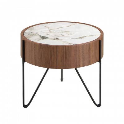 Masuta auxiliara deosebita design LUX Walnut-Marble