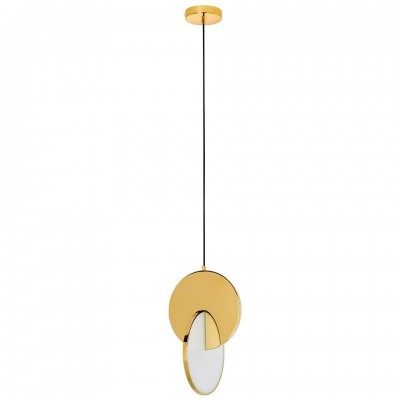 Lustra suspendata LED design decorativ Disc auriu