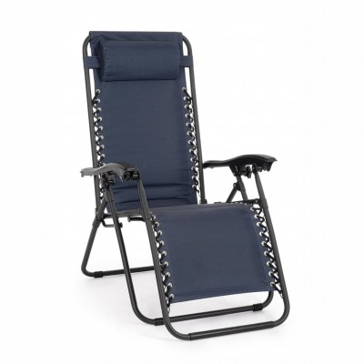 Set de 2 scaune tip sezlon pliabile si reglabile WAYNE BLUE