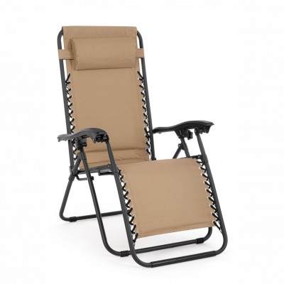 Set de 2 scaune tip sezlon pliabile si reglabile WAYNE BEIGE