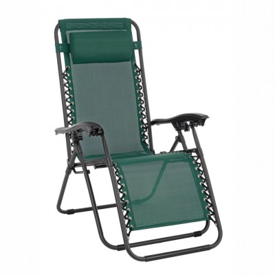 Set de 2 scaune tip sezlon pliabile si reglabile WAYNE verde inchis