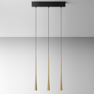 Lustra cu 3 pendule LED slim DAFNE alb, negru sau auriu