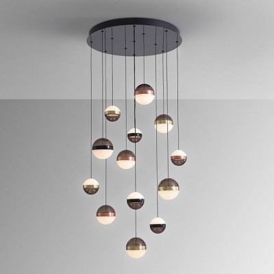 Lustra cu 13 pendule LED design modern Orbes