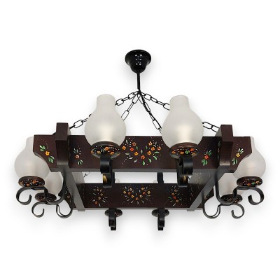 Candelabru fabricat manual din lemn pictat Queen 8L