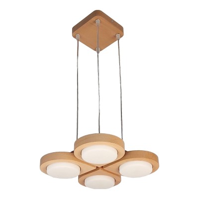 Lustra LED rustica fabricata manual din lemn LENS