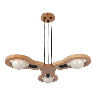 Lustra rustica fabricata manual din lemn YOKO 3L