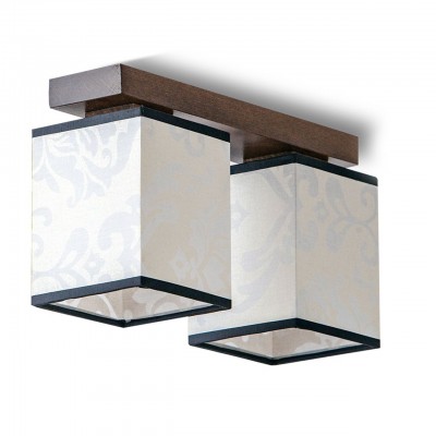 Plafoniera clasica fabricata manual din lemn ROYALE WHITE 2L