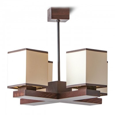 Candelabru rustic fabricat manual din lemn 4 brate Lido