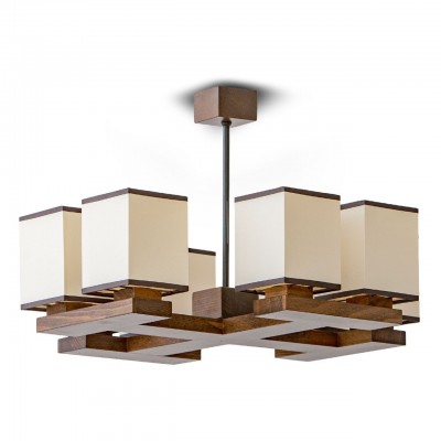 Candelabru rustic fabricat manual din lemn Lido 8L