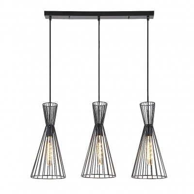 Lustra cu 3 pendule design industrial Leandros